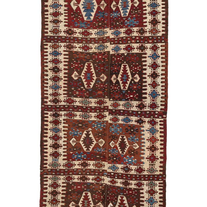 (4'9'' x 11'2'') Antiek Handgemaakt Turks Kilim Vloerkleed voor wholesale door Rugtolia