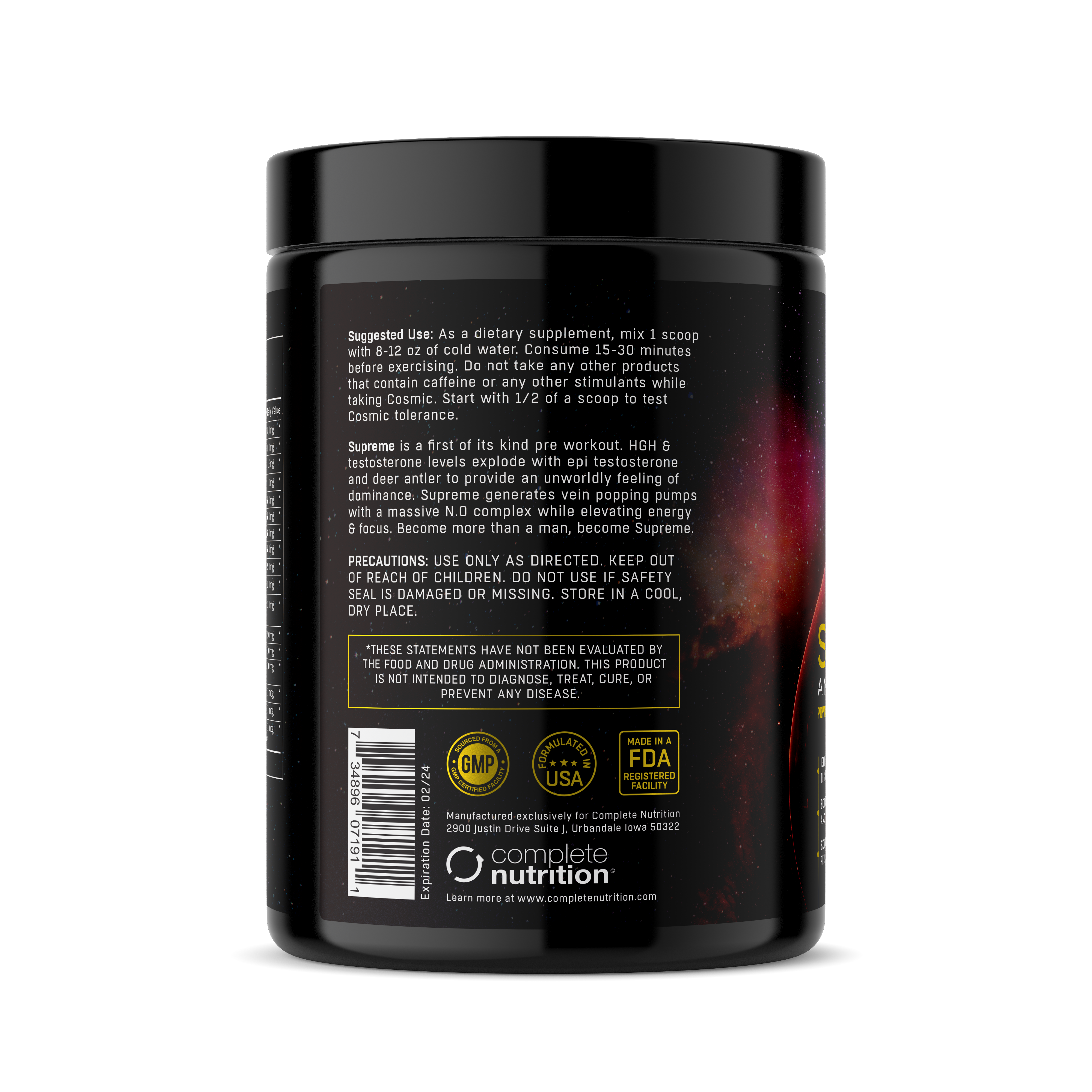Complete Nutrition – Großhandel Nahrungsergänzungsmittel/Vitamin zum Einnehmen – SUPREME PRE-WORKOUT FÜR MÄNNER - Säbelzahntigerblut1
