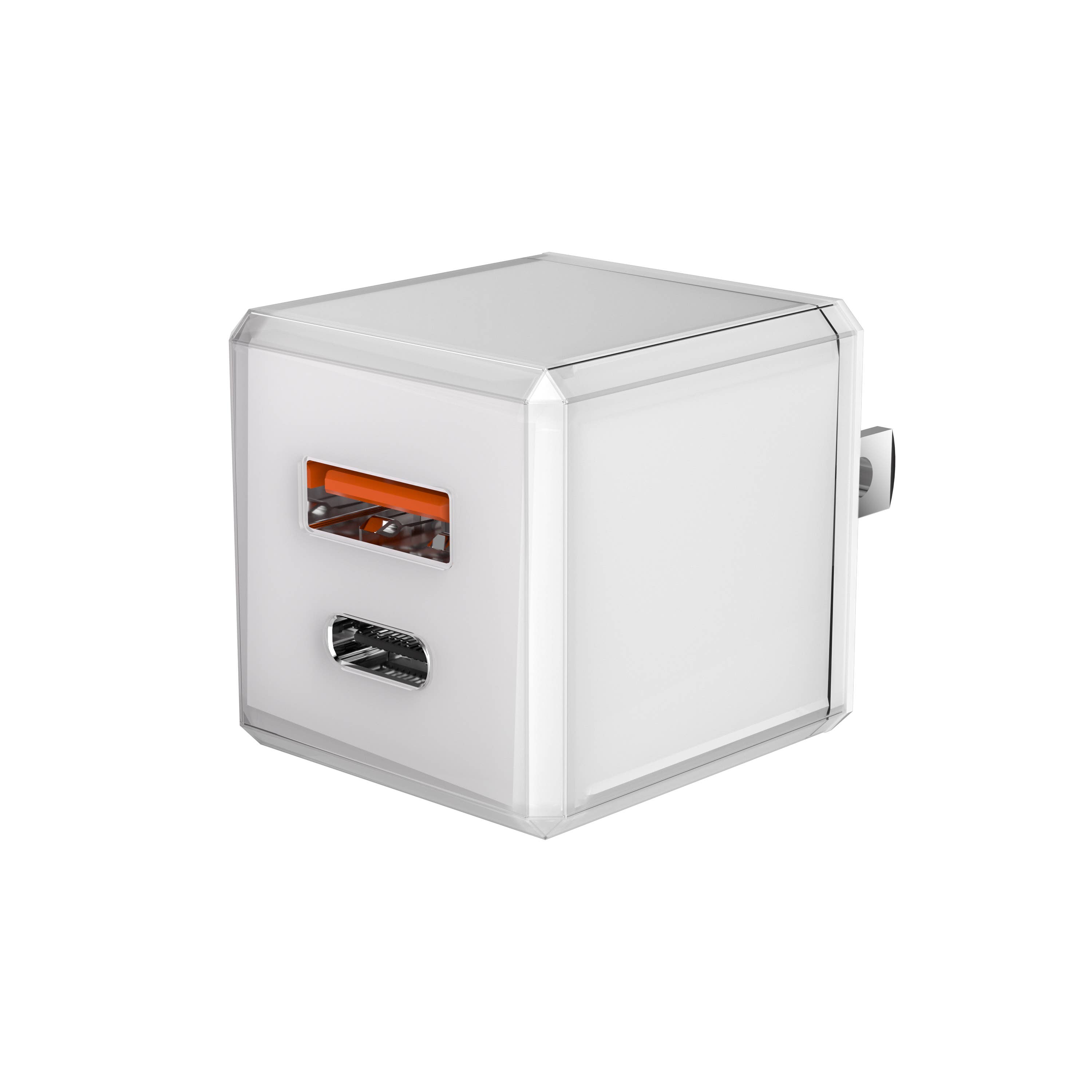 LAX Gadgets - Vente Chargeurs portables - Chargeur mural rapide USB 20 W, design cubique, emballage de vente au détail12