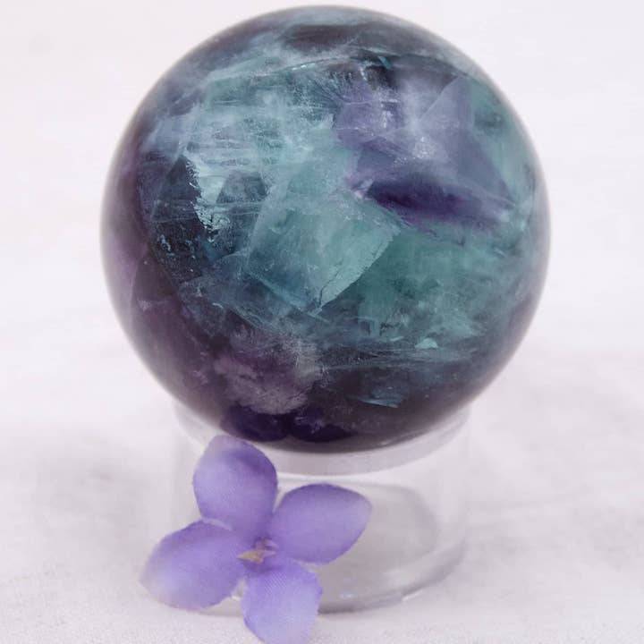 Tiny Rituals - Wholesale Spiritual Stone/Crystal - Rare Rainbow Fluorite Spheres - AAA Premium Quality62