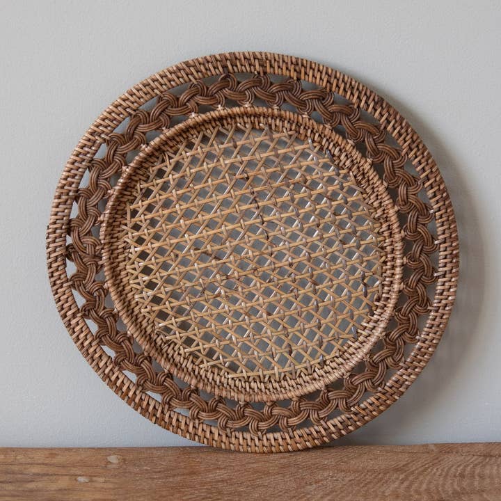 Rattan Mesh Rim Charger Plate 32cm for wholesale by Jak Jak Home