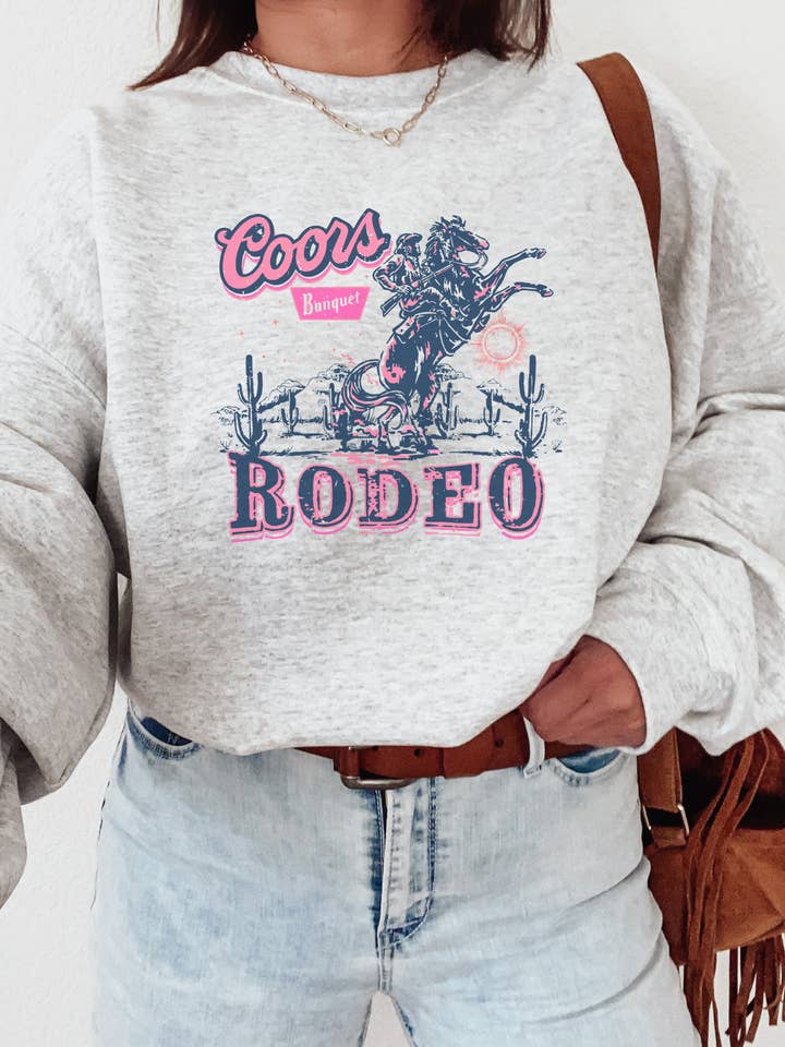 Wild Soul Babes - Wholesale Graphic Sweatshirt - Women's - "Coors Rodeo Pink Crewneck/Tee"
