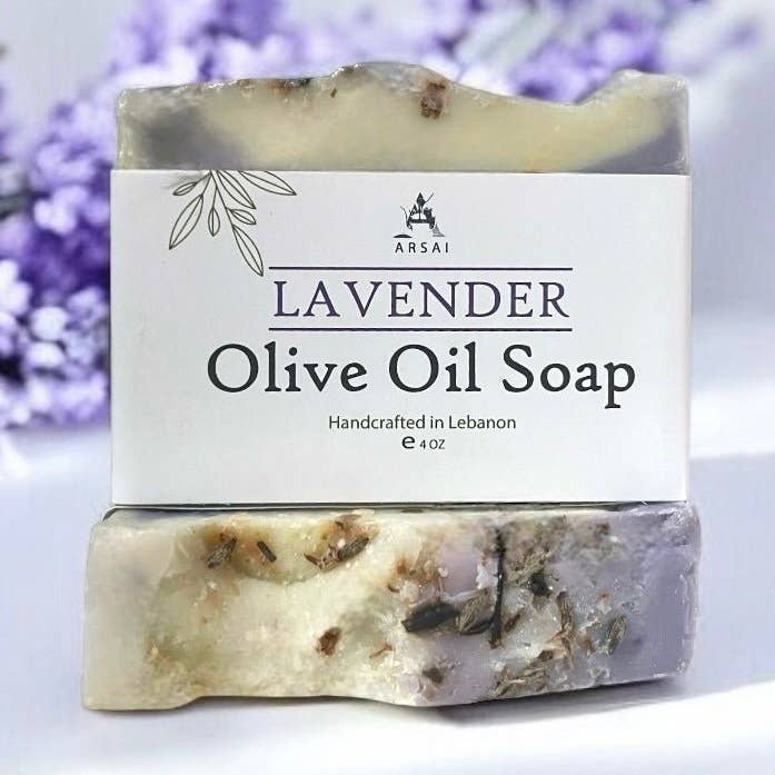 Pure Olive Oil Soap Bar - Handcrafted - All-Natural - Lavender - Moisturizing & Soothing - 4oz - For All Skin Types - Unisex for wholesale by Arsai Soap