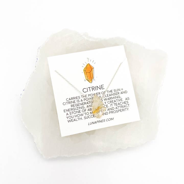 Luna Pines – Colar pingente/pendente por atacado – Colar citrino todos os dias