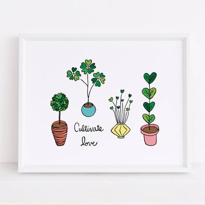 Cultivate Love Art Print (8x10) for wholesale by Sunny Day Designs