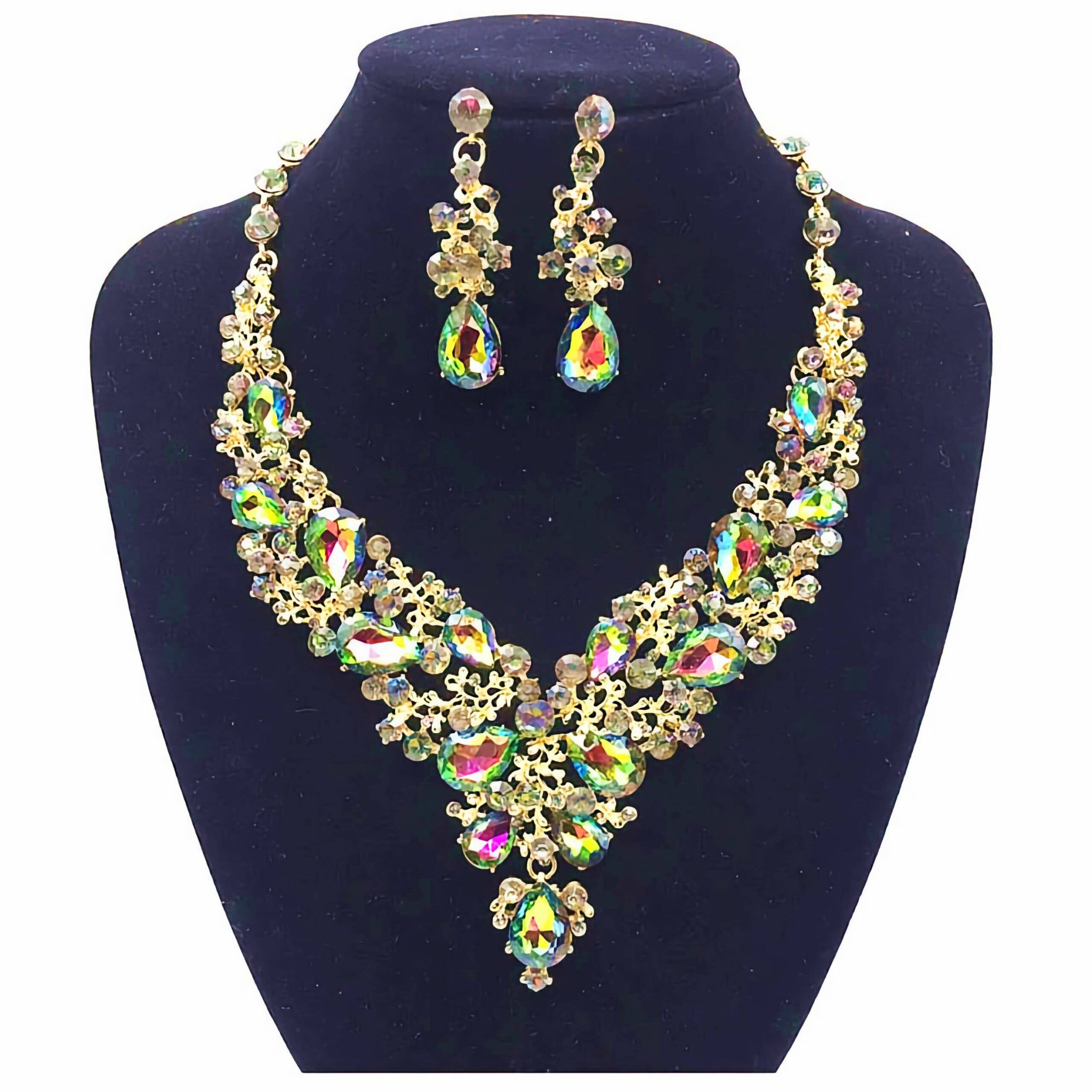 Diacly - Wholesale Jewelry Set - Vine Theme Casting Rhinestone Necklace Set9