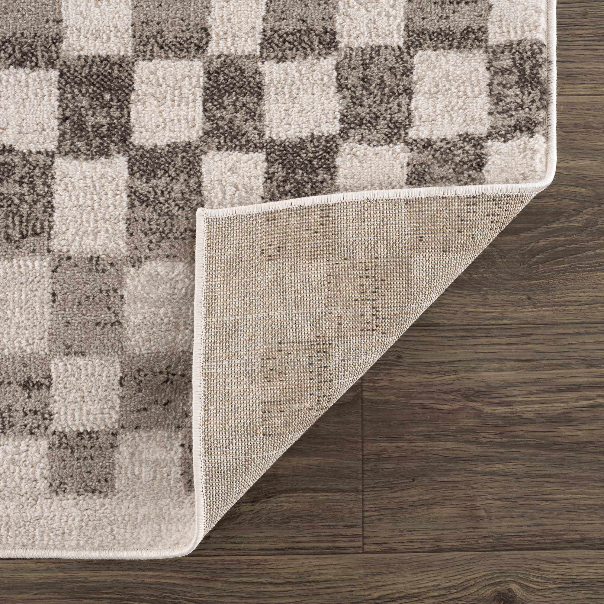 Hauteloom - Wholesale Area Rug - Benjy Beige Checkered Area Rug6