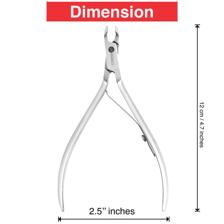 Bellissimi Professional Instruments – wholesale Nail clipper/scissor – Pro Japanese Stainless Steel Cuticle Nipper 4.7" length2