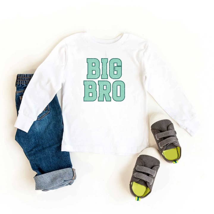 Big Bro Distressed | Langærmet T-shirt til unge for engroshandel hos The Juniper Shop Wholesale