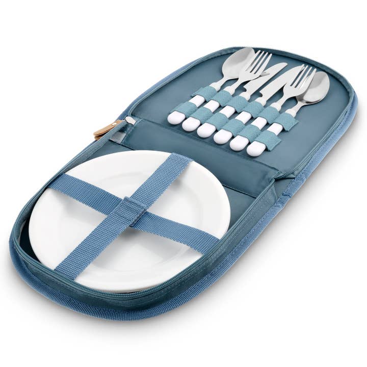 Goodeehoo - Wholesale Picnic Basket - Blue Pool 2 Person Picnic SET