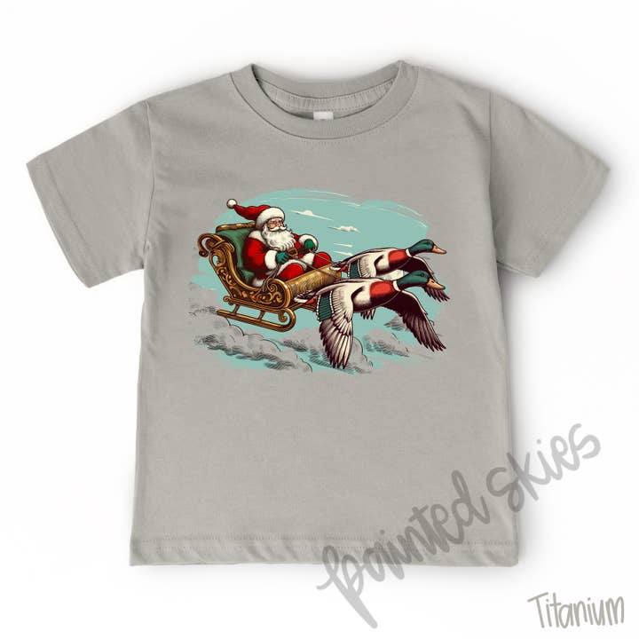Christmas Duck Hunting Toddler Tee for wholesale by Painted Skies