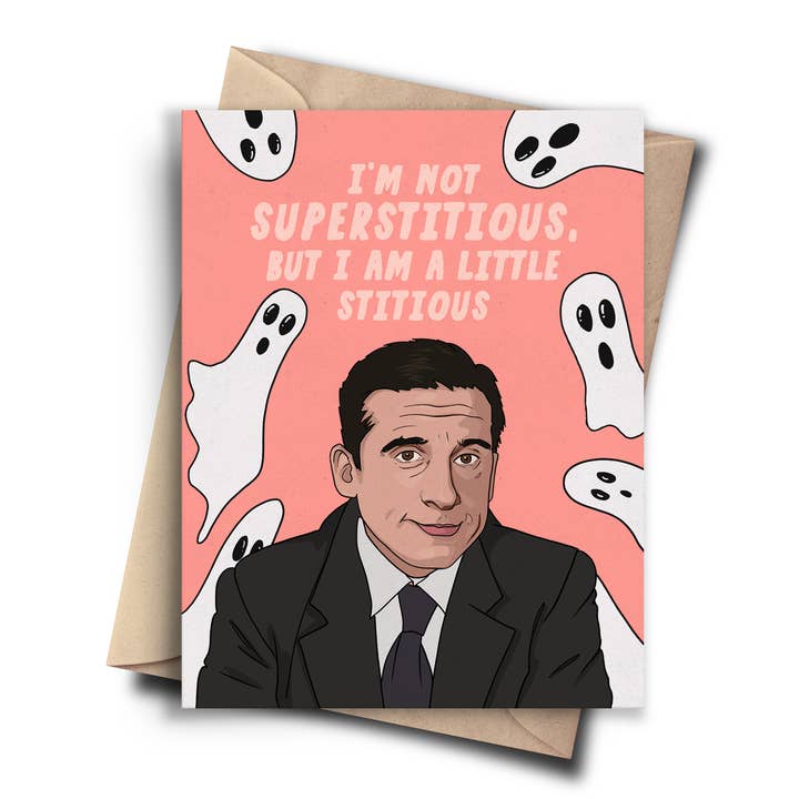 Aberglauben Lustige Halloween-Karte - Büro Herbstkarte für den Großhandel von Pop Cult Paper