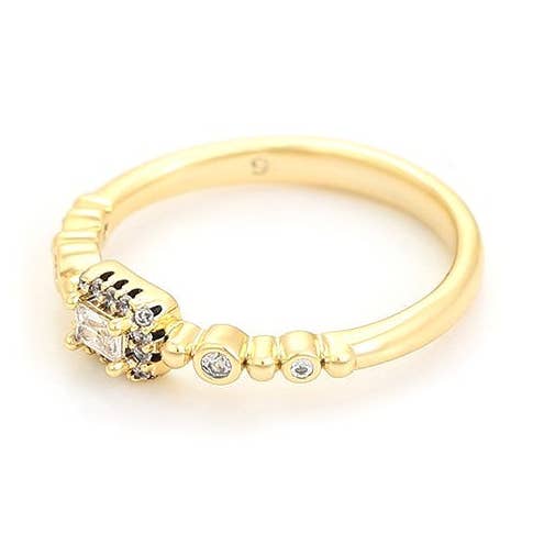 Zijdelingse Baguette Dawn ring met zirkonia voor wholesale door Harma