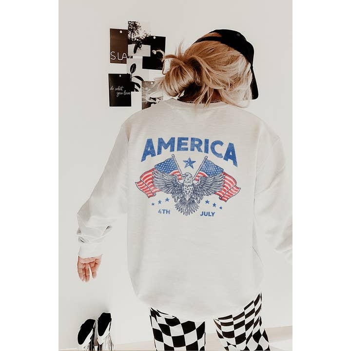 Illustrated Society - Wholesale Graphic Sweatshirt - Women's - AMERICA VINTAGE GRAPHIC SWEATSHIRTS