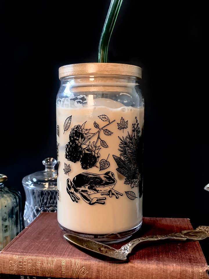 Forest Dweller Can Glass | witchy | Dishwasher Safe | Frog for wholesale by House of Hex