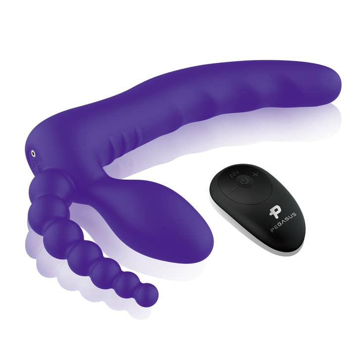 Lux Fetish Store - Wholesale Sex Toy - 7” Remote Control Strapless D.P. Silicone Strap on2