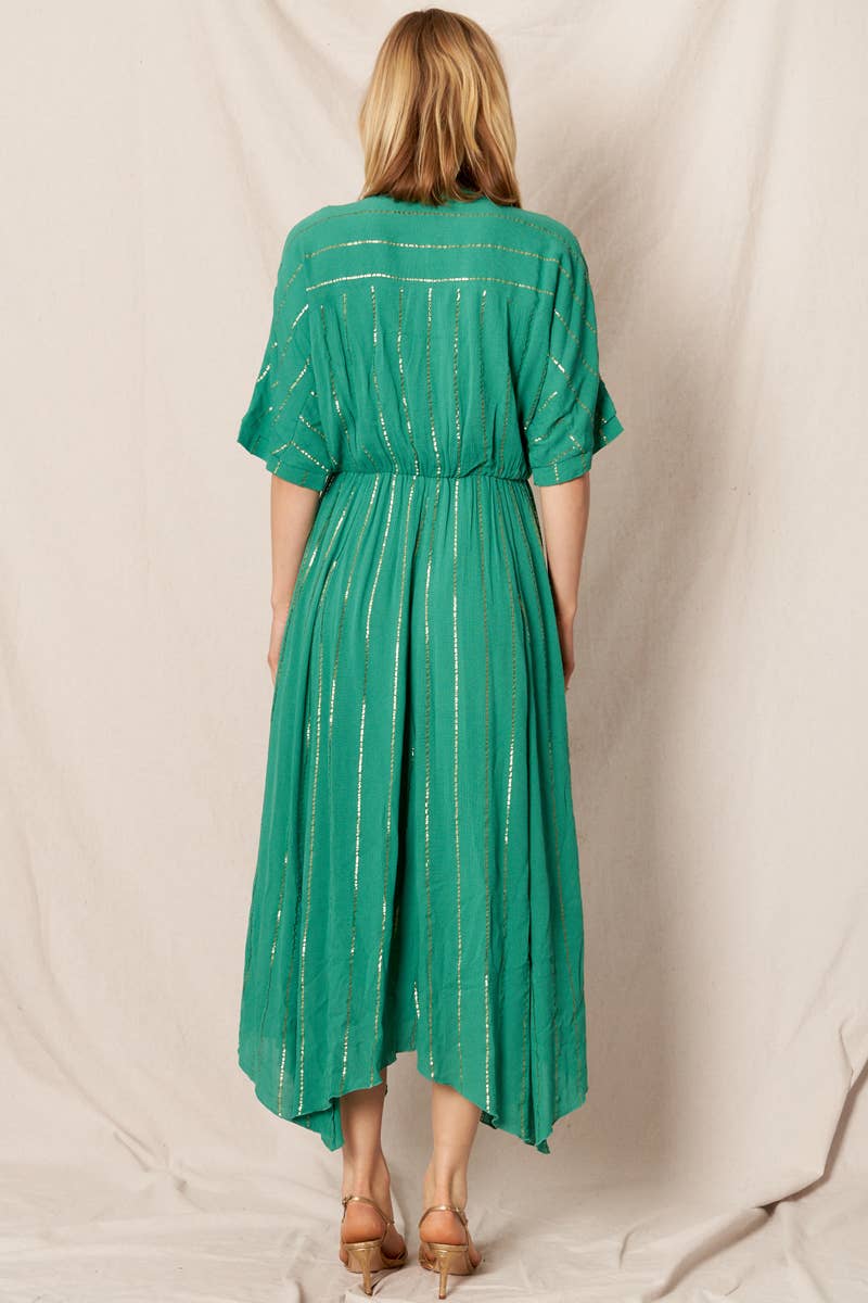 En Crème - Vente Robe – femme - Robe midi rayée à sequins30