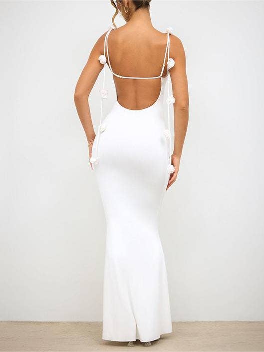 Rosa Clothing - Wholesale Gown - Women's - Evening backless rose fishtail dress12