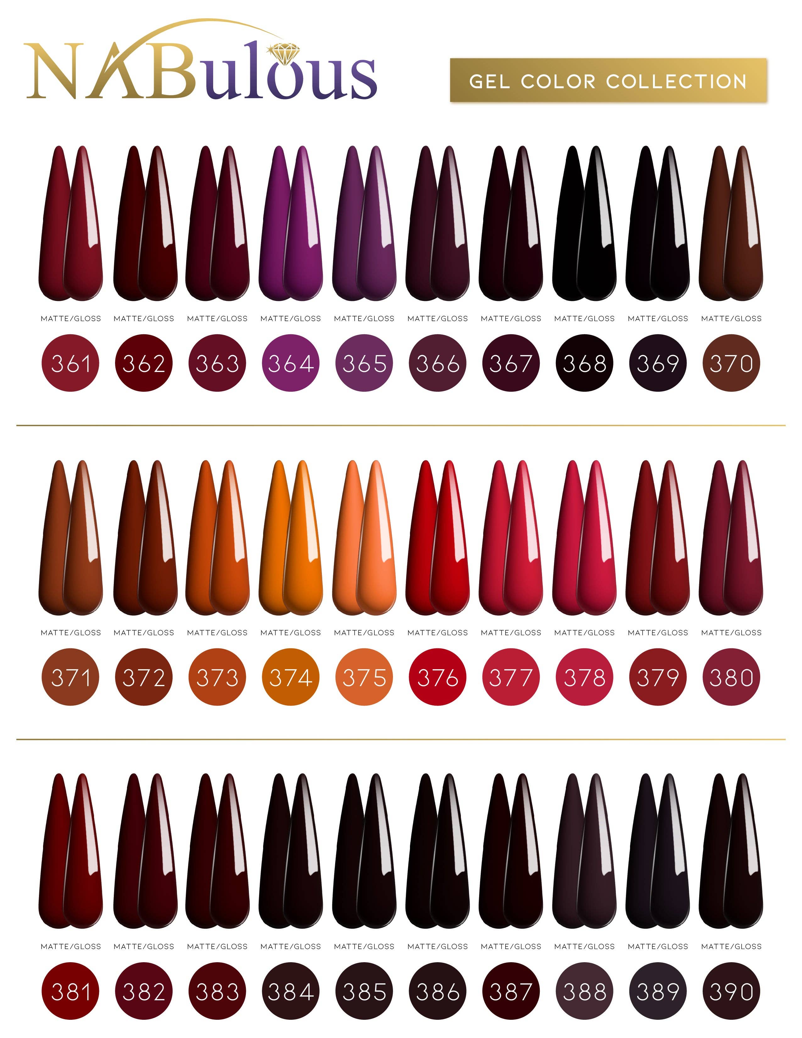 NABulous – wholesale Nagellack – Gellackfärger 361-403 | NaBulous1