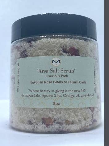 Arsa Salt | Gommage corporel pour le bain | Sel de l'Himalaya | Rose égyptienne pour la vente par MOLIAE Beauty LLC