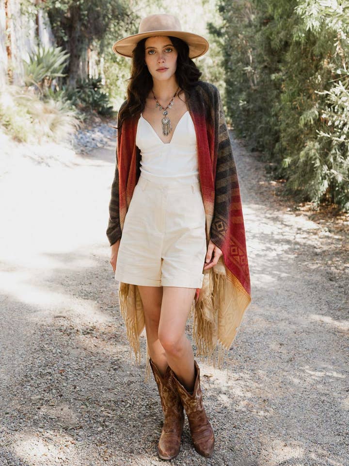 Leto Accessories - Wholesale Poncho - Women's - Bohemian Serape Ruana 🍂 | Cozy Fall Winter Cover Up2