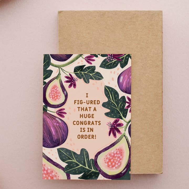 Botanical Floral Congratulations card 5x7" for wholesale by Anna Cheng Design