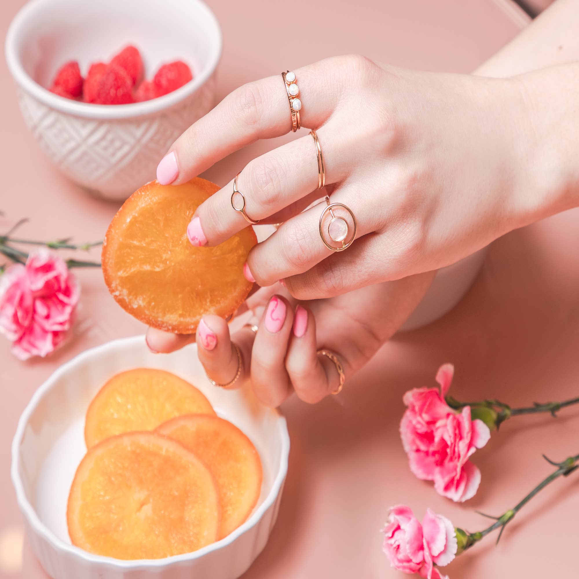 Mineral and Matter - Wholesale Multi-Stone Ring - Sisters Opal Ring Three Stone Ring Opal Trio Band White Opal1