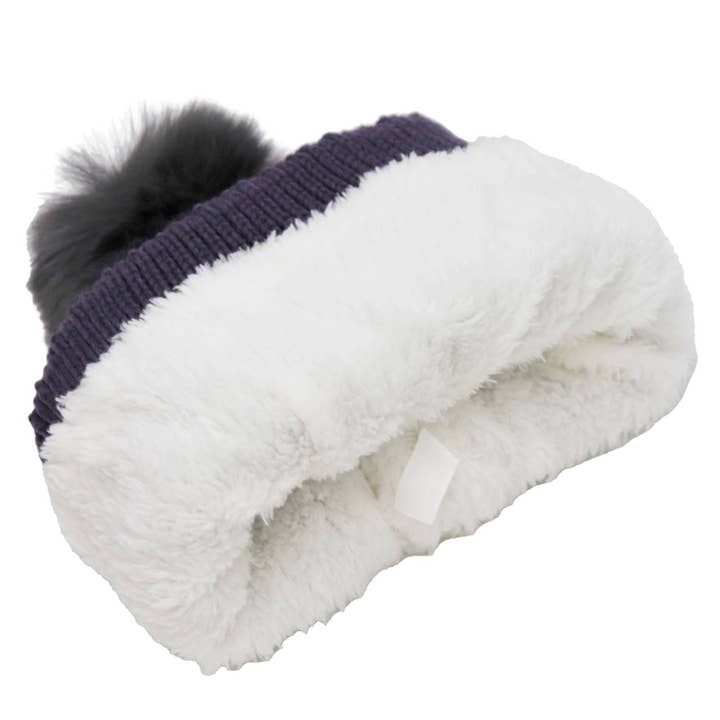 ASSORTED Chevron Bling Chunky Knitted Fleece Lined Beanie for wholesale on Faire7