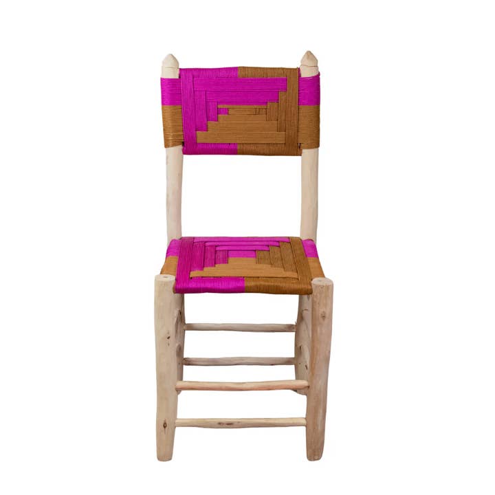 King Of Handmade - Wholesale Chair - Moroccan wooden chair with braided rope weaving seat