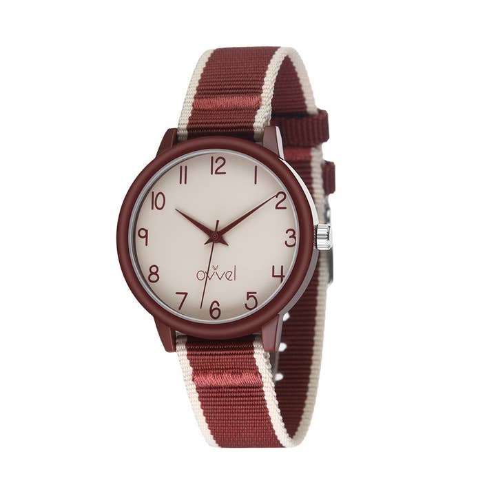 Girls Teens Ribbon Band Watch - Maroon for wholesale by Ovvel Watches