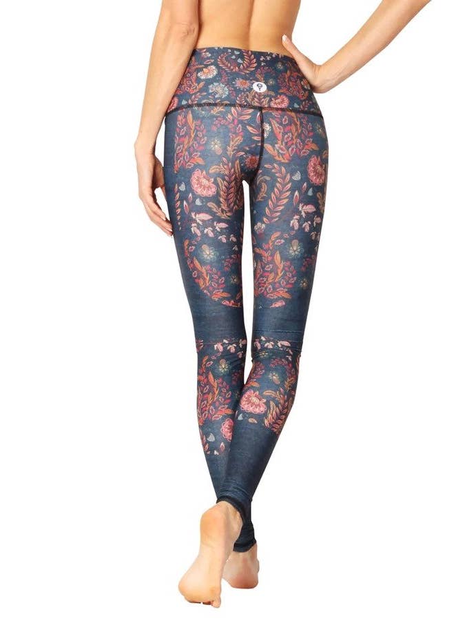Yoga Democracy - Vente Legging de sport/d'intérieur – femme - Legging de yoga imprimé en denim Festival1