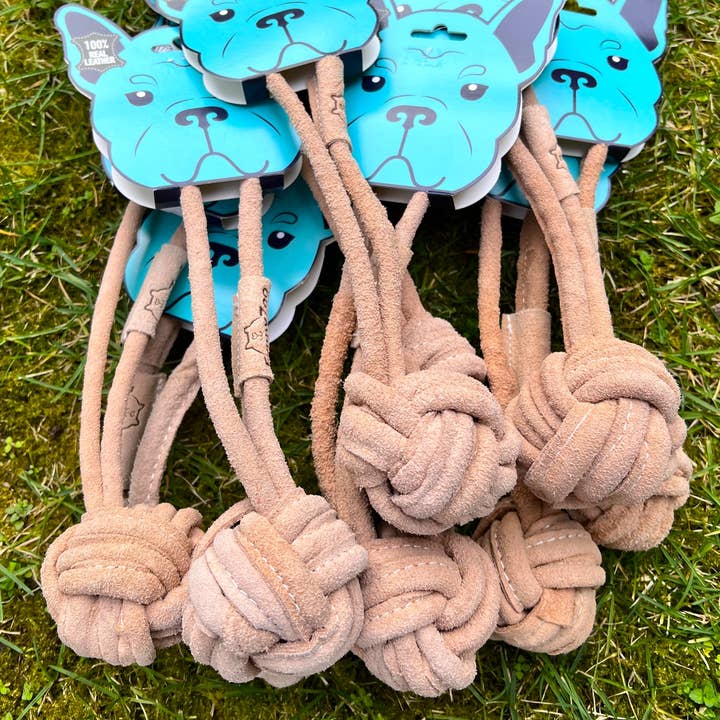 Funny Zoo - Wholesale Pet Rope Toy - Dog - Natural toy for dogs Suede ball with rope