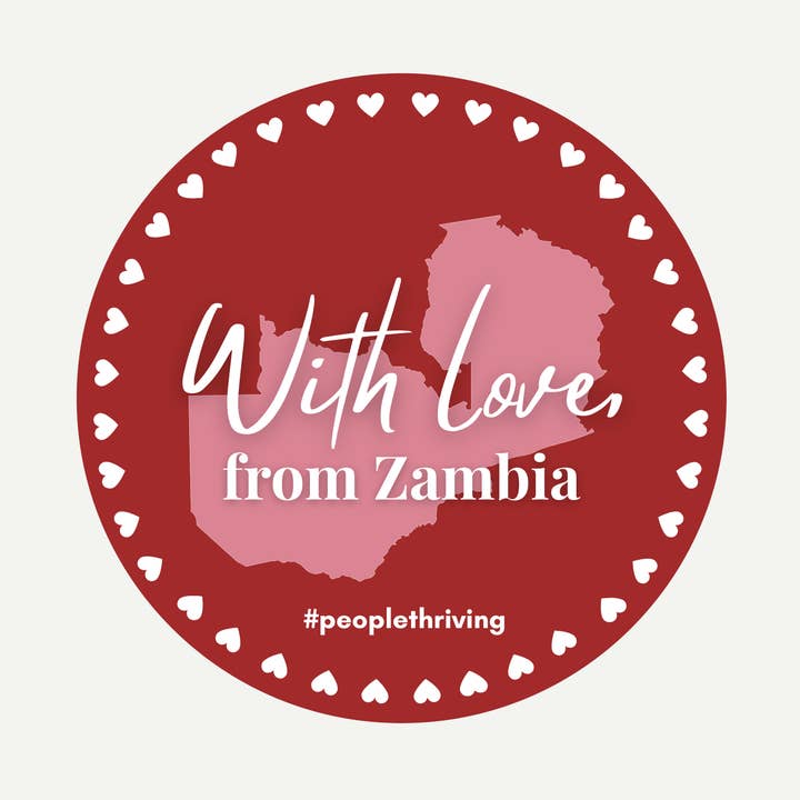 Con amor, desde Zambia Pegatina - Edición del Día de San Valentín para venta al por mayor de Zambeezi
