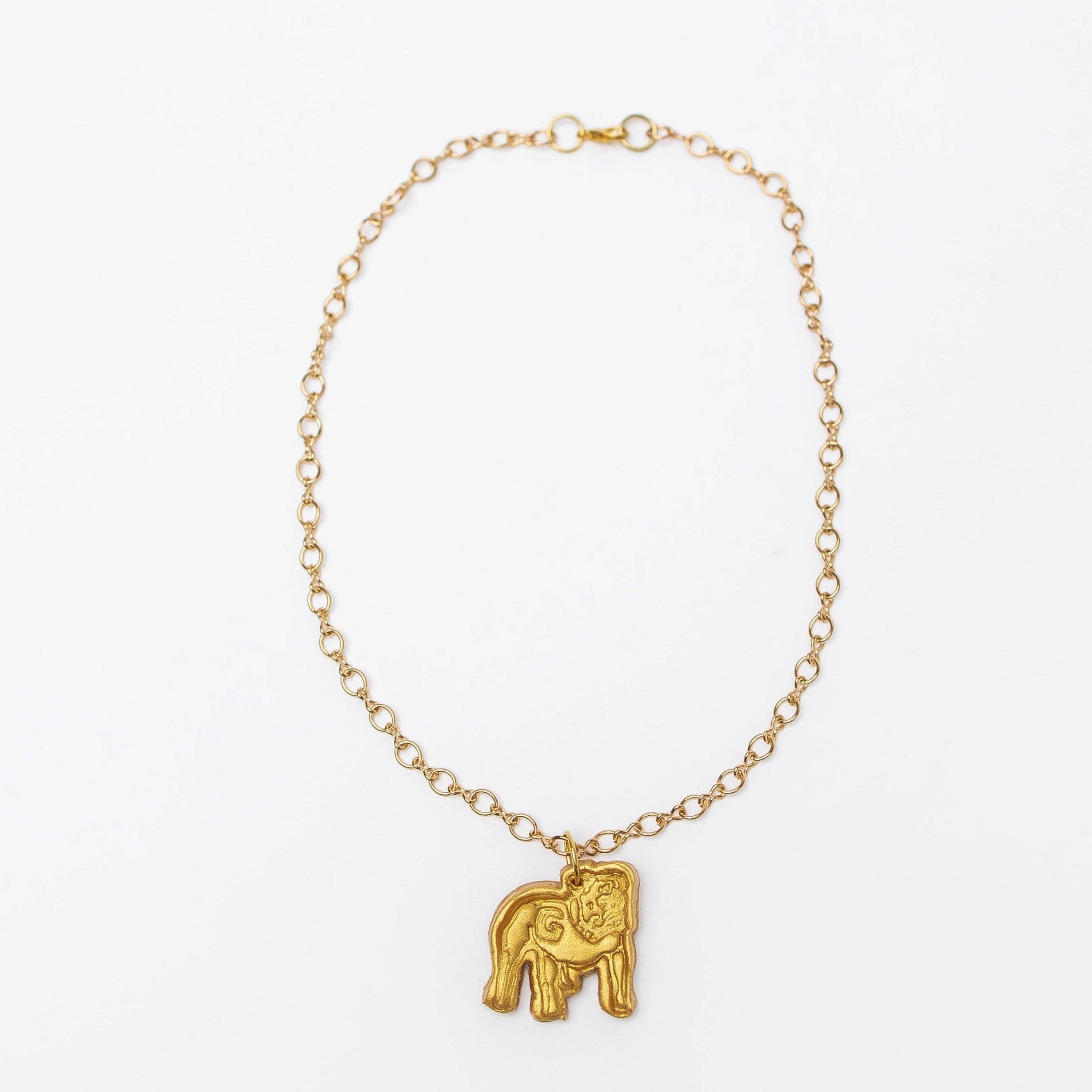 Hidden Truth Jewelry - Wholesale Pendant/Charm Necklace - Gold Plated Figure 8 Chain with Bulldog4