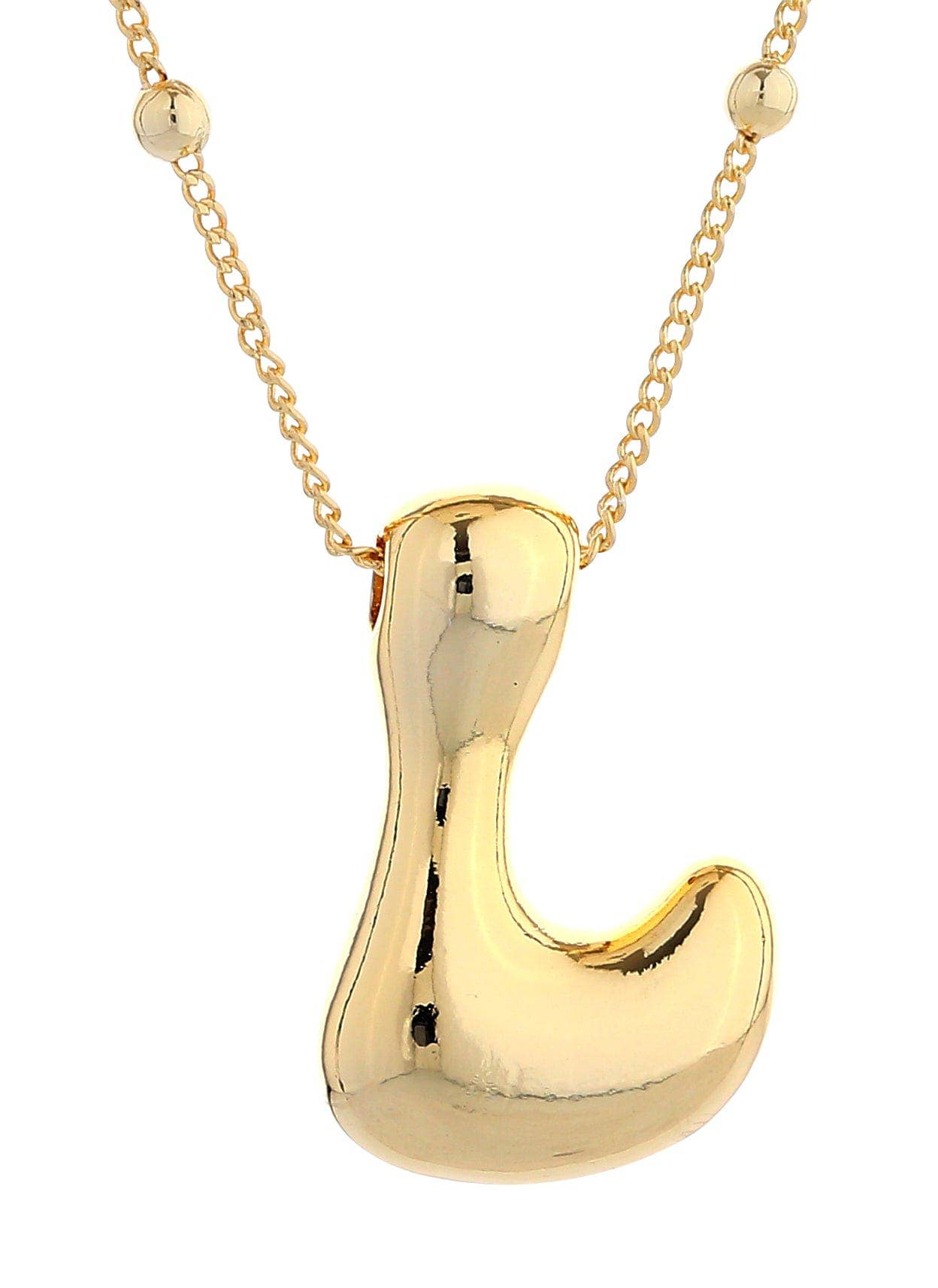 MiMi Wholesale - Wholesale Pendant/Charm Necklace - DJN330009 14K Dipped Big Bubble Letter Initial Necklace15