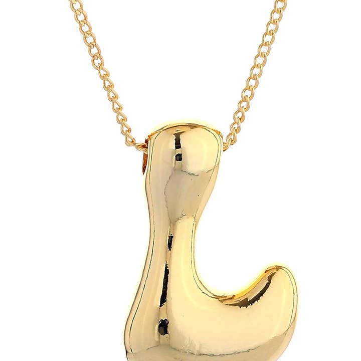 MiMi Wholesale - Wholesale Pendant/Charm Necklace - DJN330009 14K Dipped Big Bubble Letter Initial Necklace15