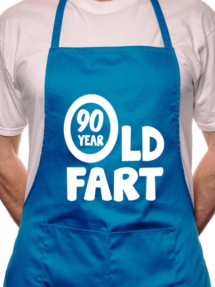 90 Year Old Fart Birthday BBQ Cooking Apron for wholesale by Print4U