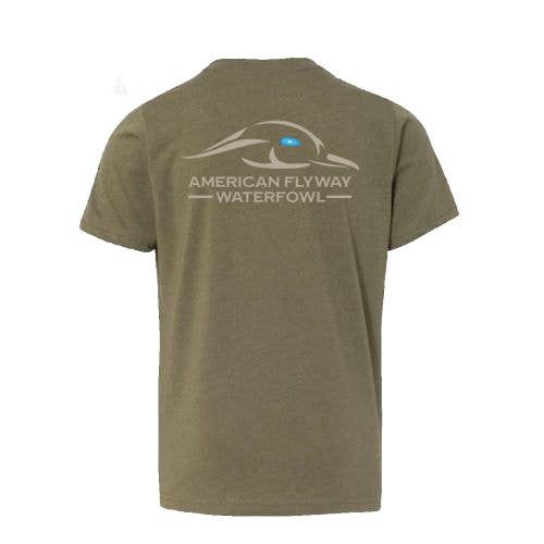 American Flyway Waterfowl - Venta al por mayor Camiseta serigrafiada - Unisex - Camisas con logo liso de la serie Grinder1