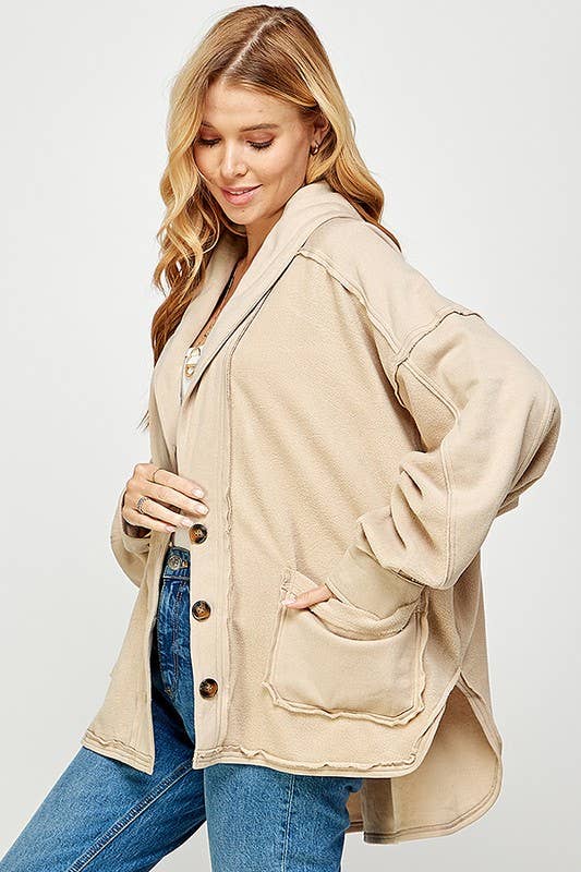 Twentyten - Wholesale Fleece - Women's - Women's Streetwear Fleece Jacket with Front Pockets 5191IJK3