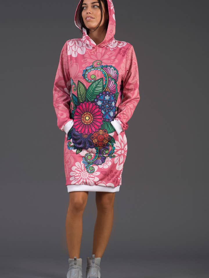 Skull Flowers Sweatshirt Dress | CAN-VEST.06 for wholesale by Fishikii