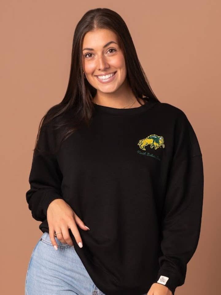 NDSU Embroidered Supersoft Crew for wholesale by Fan Girl Clothing