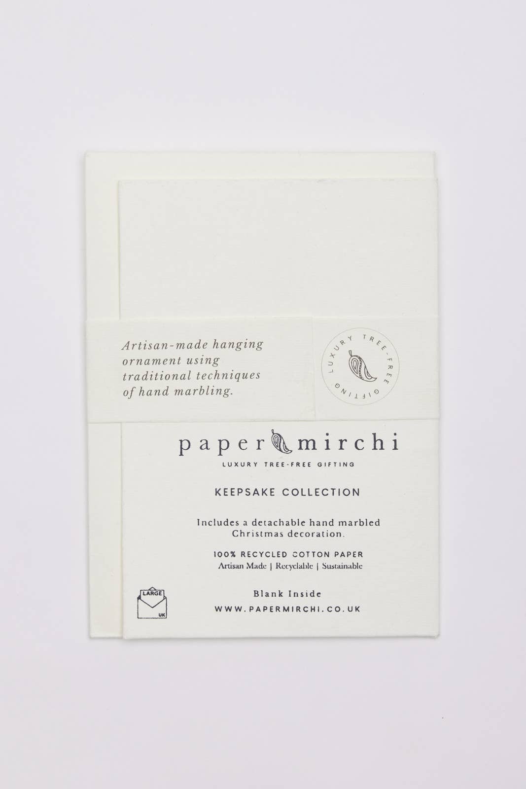 Paper Mirchi – wholesale Christmas card – Keepsake Marble Ornament Greeting Card - Bauble Joyful Red5