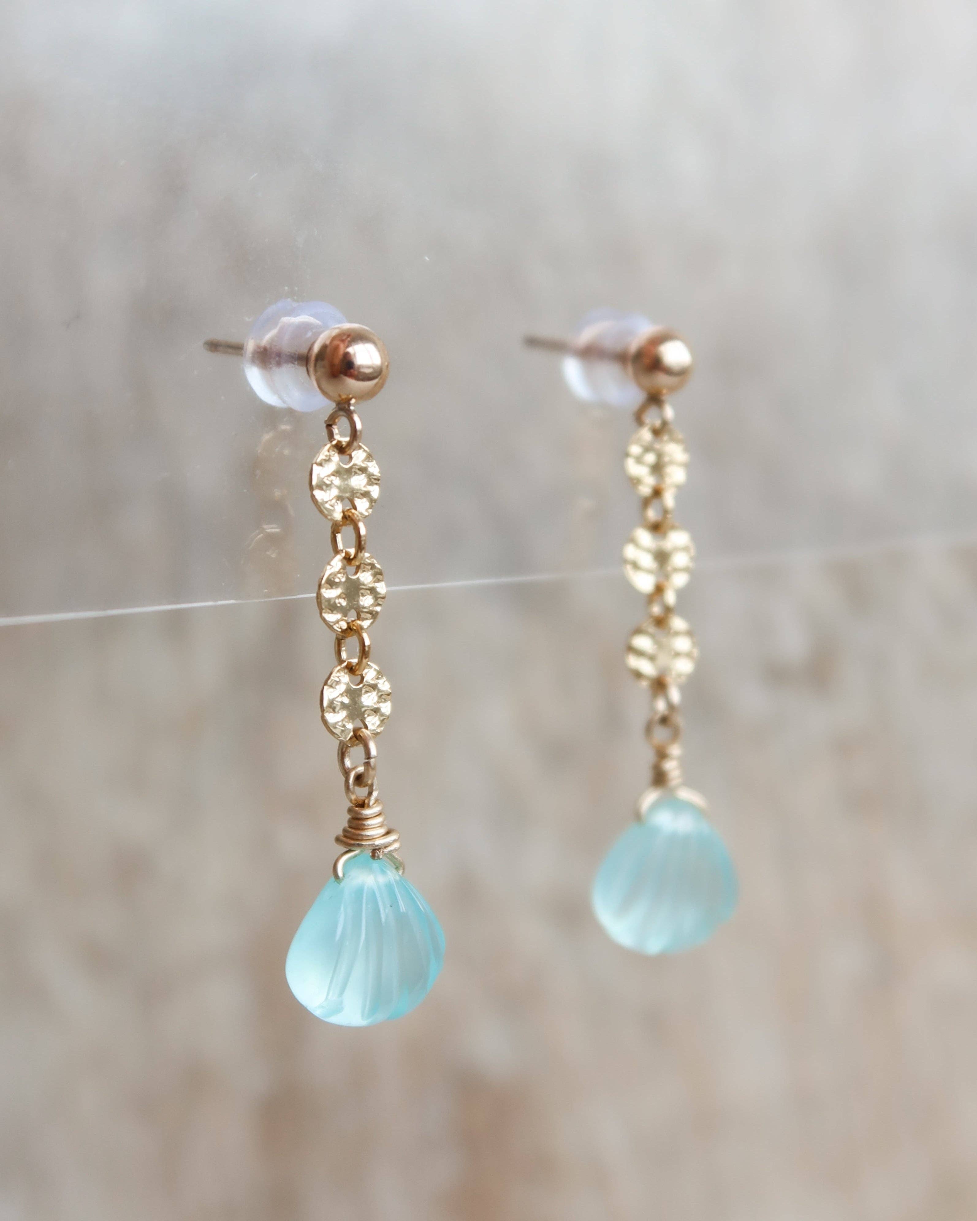 Essenshell - Wholesale Dangle Earrings - Starburst Splash Earrings in Amethyst1