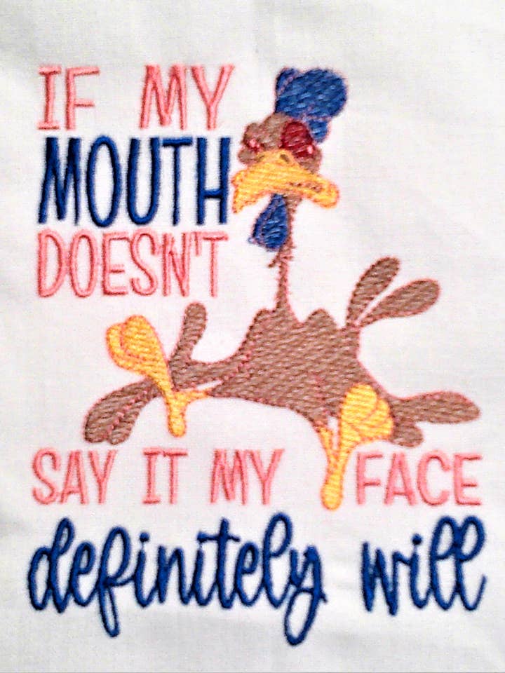 Als mijn mond het niet zegt, zal het gezicht geborduurd theedoek voor wholesale door Red Mitten