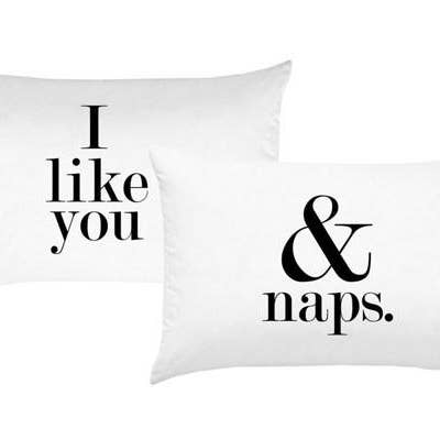 I Like You and Naps kussensloop set voor koppels voor wholesale door Oh, Susannah