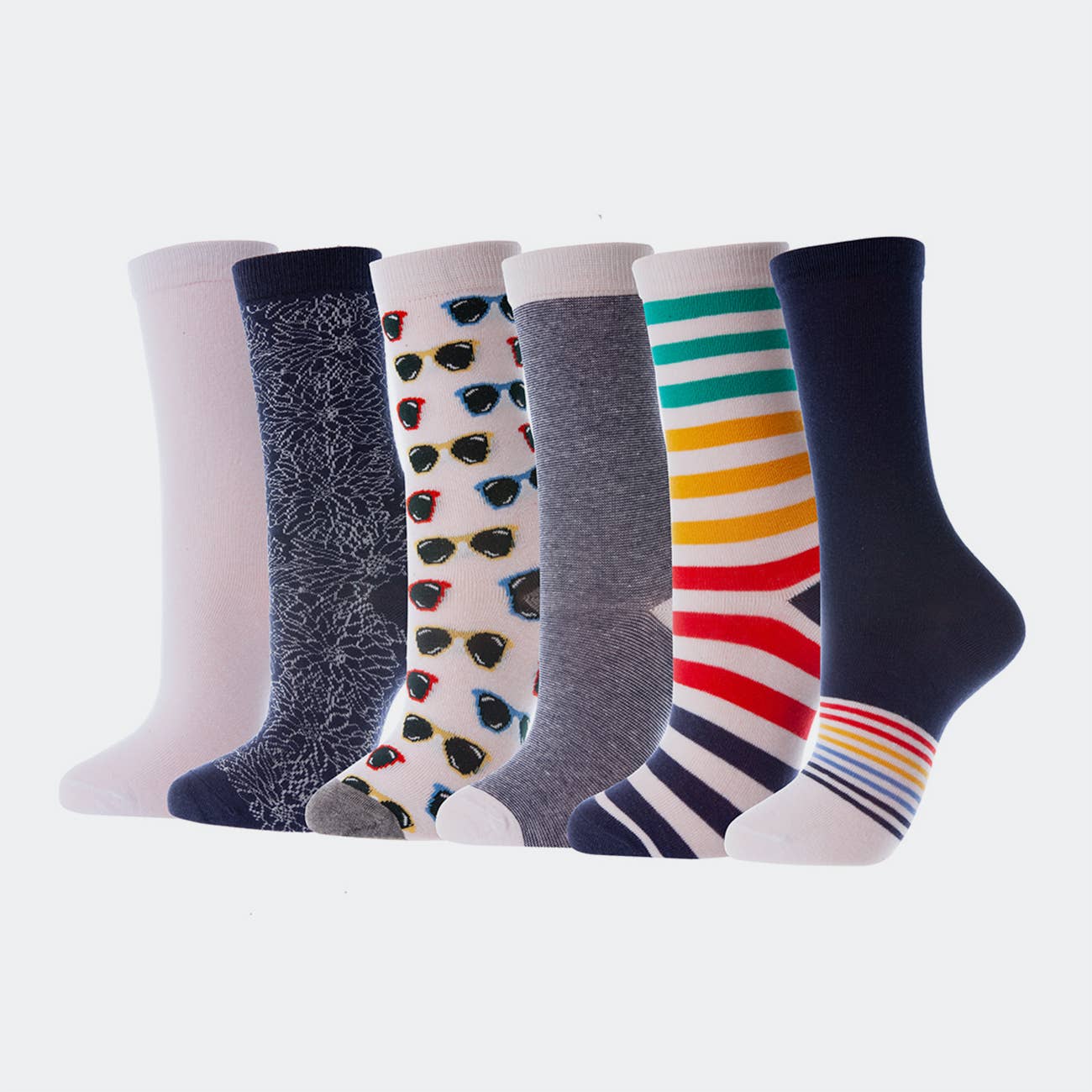 Summer Escapade Crew Socks 6 Pack for wholesale on Faire0