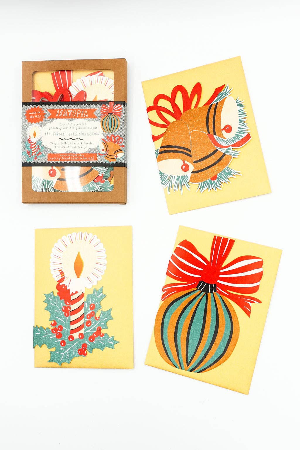 Isatopia - Wholesale Season's Greetings Card - Jingle Bells Collection - Box of 6 Cards0