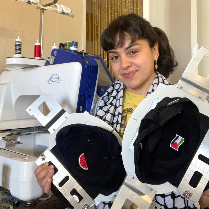 Stitch4pali - Vendita all'ingrosso Cappellino da baseball - Unisex - Cappello in cotone ricamato con anguria palestinese1