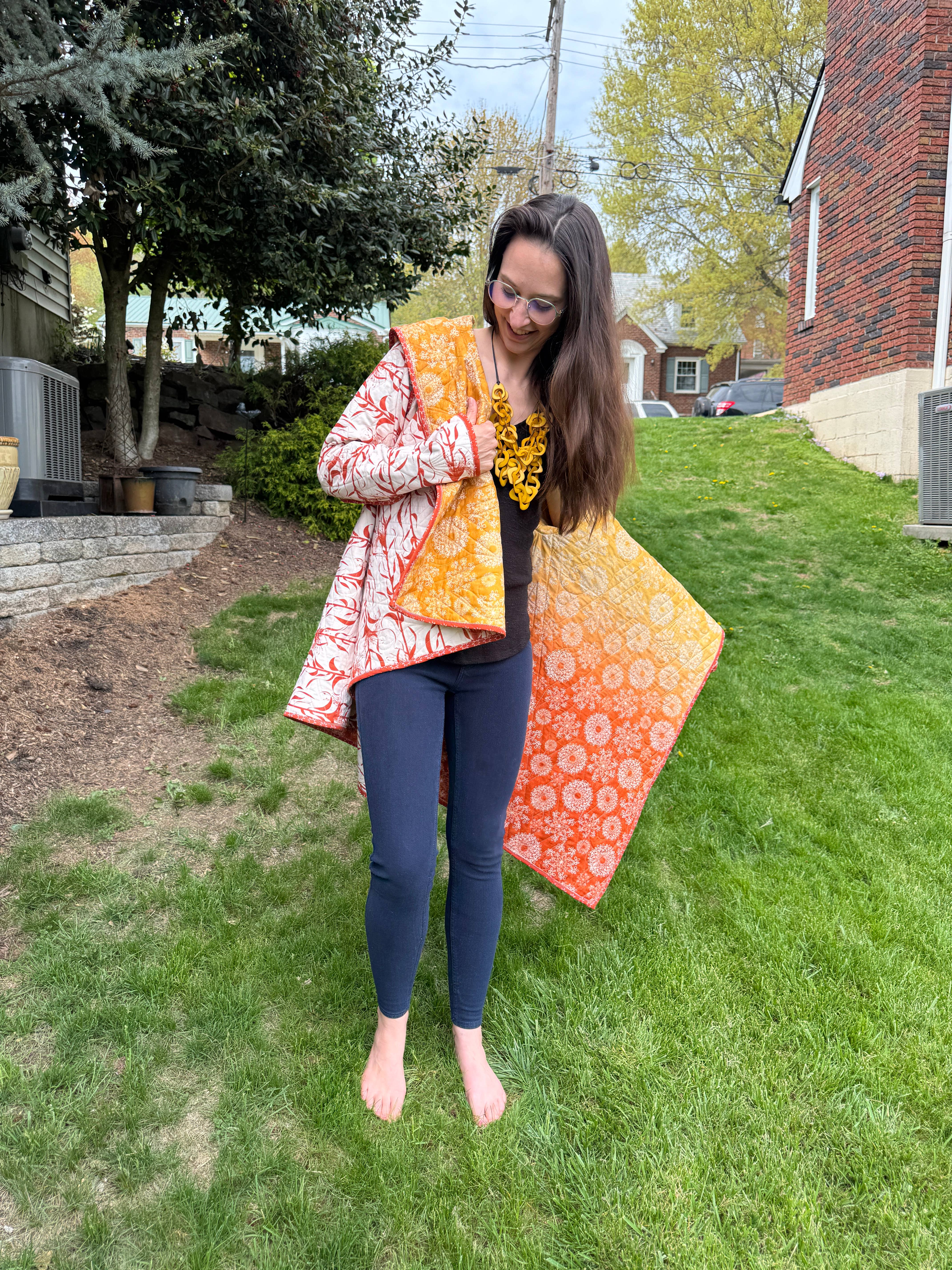 Rachel Rossi Design - Wholesale Craft Sewing Kit - Cozy Cascade | A Quilted Open Front Cardigan5