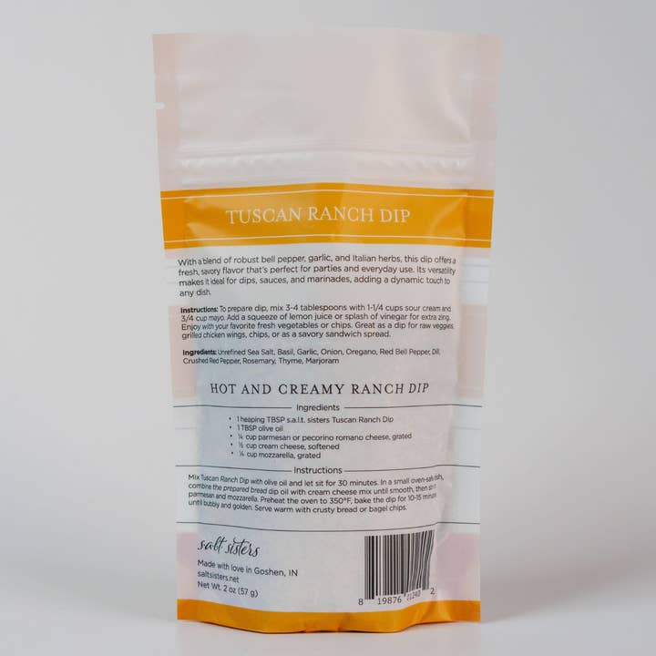 Salt Sisters - Wholesale Dip - Dip Seasoning Mix - Tuscan Ranch - Packaged Weights6